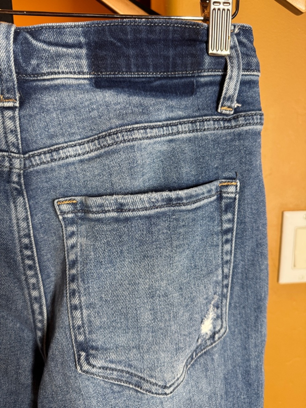 Vervet Super High Rise 90s Flare Jeans Distressed Knee Wide Leg Denim Size 27 - Picture 8 of 10